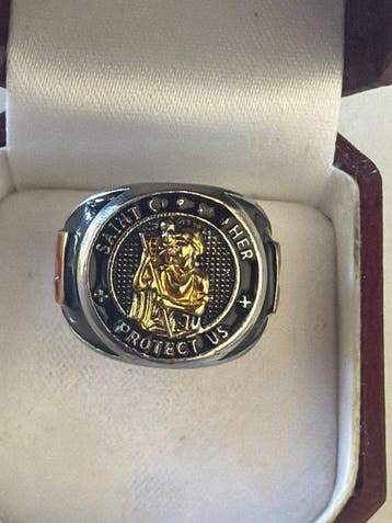 Zonder minimumprijs - Ring met amulet Zilver - San Cristo