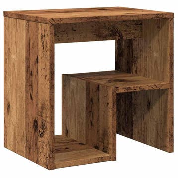 vidaXL Nachtkastje 40x30x40 cm bewerkt hout oud houtkleurig, Verzenden, Nieuw, Hout