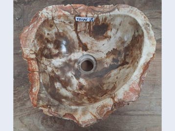 Versteend hout waskom | boomstam wasbak | fossiel hout, Nieuw, Minder dan 100 cm, Wasbak of Wastafel, 25 tot 50 cm