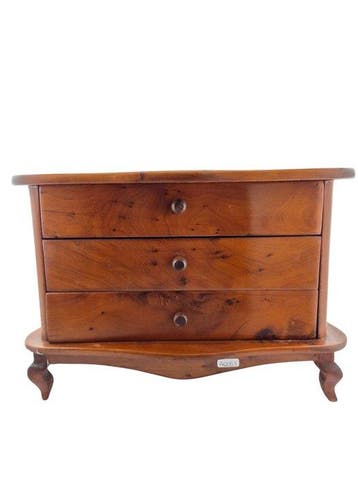 Kabinet - hard hout - Mini ladekast van notenhout - H: 21 cm