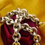 Zilveren jasseron schakelketting, Sieraden, Tassen en Uiterlijk, Kettingen, Ophalen of Verzenden, Gebruikt, Overige kleuren, Zilver