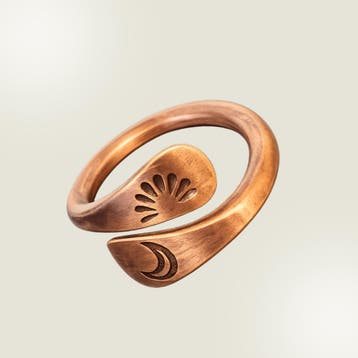 Puur koperen ring zon en maan, Sport en Fitness, Gezondheidsproducten en Wellness, Ophalen of Verzenden, Nieuw