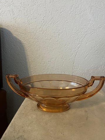 Val Saint Lambert - Fruitschaal - Glas - Art Deco Schaal, Antiek en Kunst, Curiosa en Brocante