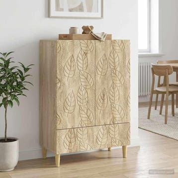 vidaXL Dressoir Sonoma Eiken 66 x 34,5 x 95 cm Bewerkt hout, Huis en Inrichting, Verzenden, Nieuw, Overige houtsoorten, Minder dan 50 cm