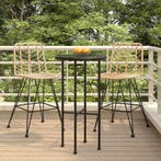vidaXL Barkrukken 2 st 45x56x103,5 cm PE-ratten en staal, Tuin en Terras, Verzenden, Nieuw, Metaal