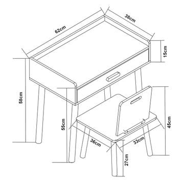 Kindertafel met kinderstoel Skjervøy naturel en wit [en.casa, Verzenden, Nieuw