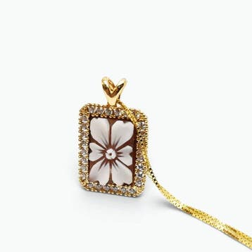 Argento 925 - Ketting met hanger - Handgegraveerde camee