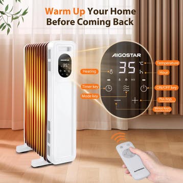 Olieradiator - 2300W Heater - Elektrische kachel - met Therm, Verzenden, Zo goed als nieuw