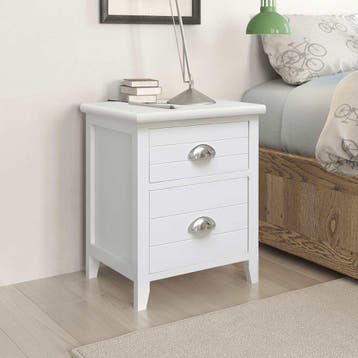 vidaXL Nachtkastjes 2 st met 2 lades wit, Huis en Inrichting, Minder dan 45 cm, Verzenden, Nieuw, Minder dan 55 cm