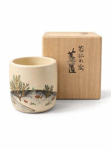 Standaard - Keramiek - Japan - Wakamatsu schilderde lidrest.