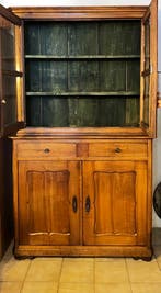 prachtige 2delig antiek mahonie bufetkast, 117 x 202 cm, Antiek en Kunst, Antiek | Meubels | Kasten