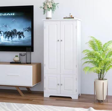 Getone Hoge Opbergkast – Zwart of Wit – Nieuwe Hoge Kast, Met lade(s), Verzenden, 100 tot 150 cm, Nieuw