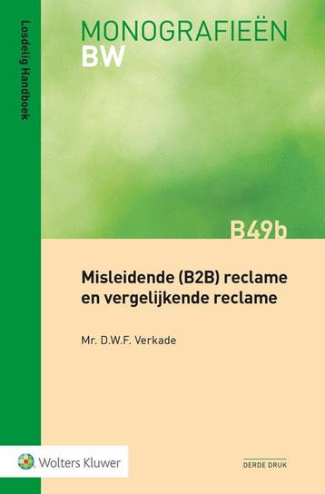 9789013151121 Misleidende (B2B) reclame en vergelijkende ..., Boeken, Verzenden, Nieuw, D.W.F. Verkade
