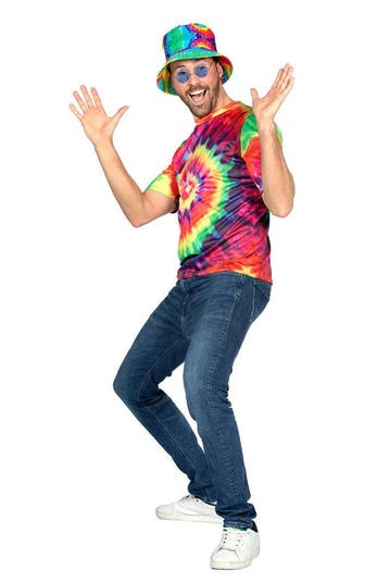Shirt 60s Heren Hippie Tie Dye, Ophalen of Verzenden, Nieuw