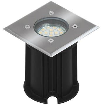 Grondspot | Ranex (Led, 230 lm, Geborsteld staal, Vierkant), Verzenden, Nieuw