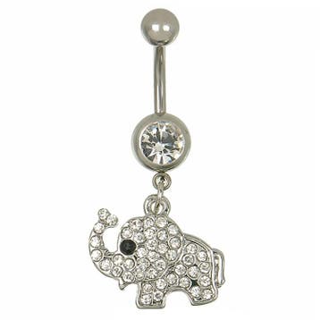 Fako Bijoux - Navelpiercing - Olifantje - Kristal, Verzenden, Nieuw
