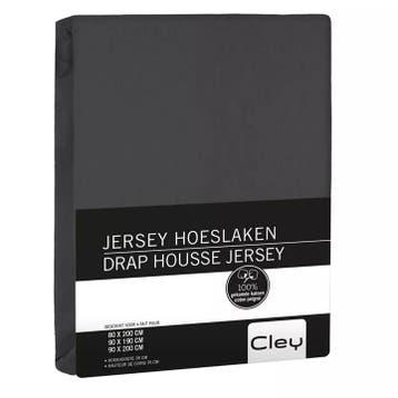 Jersey hoeslaken matras (max. 26 cm) - 140/210 , Antraciet, Verzenden, Nieuw, Eenpersoons, Matras