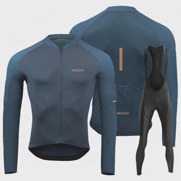 Heren Fietsset Lange Mouw Jersey met Bib Pants - Ademend en, Fietsen en Brommers, Verzenden, Nieuw