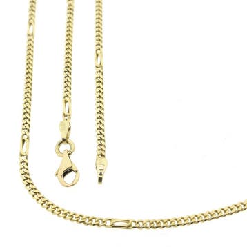 Gouden gourmetschakel ketting, Ophalen of Verzenden, Gebruikt, Overige kleuren, Goud