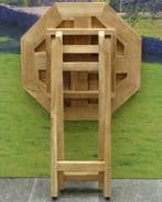 Klaptafel 80 cm achtkantig teak, Ophalen of Verzenden, Nieuw, Teakhout