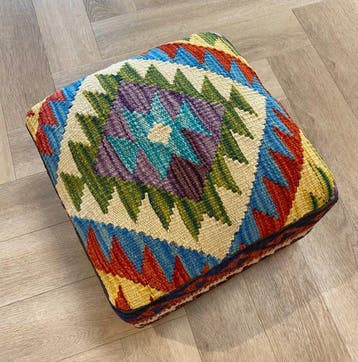 Kelim Poef(Ongebruikt/Nieuw) - Kelim - 34 cm - 34 cm, Nieuw