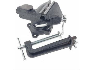 Veiling - Hofftech Bankschroef - 2-in 1- 80 mm - 360 graden, Nieuw