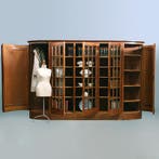 Zeer brede Art Deco 5-deurs  kantoorkast met drie vitrines e, Ophalen of Verzenden