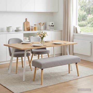 vidaXL Bank Effen Lichtgrijs 110 x 40 x 46 cm Bouclé, Huis en Inrichting, Banken | Bankstellen, Verzenden, Nieuw, Stof