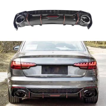 LED Diffuser With Black Exhaust Tips Voor Audi A4 S Line/S4, Ophalen of Verzenden, Nieuw