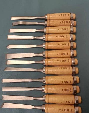 Ichibu Harada 12-Piece Chisel Set - Snijwerk Hout - Japan