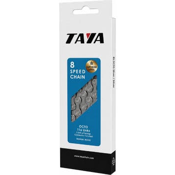 Taya Ketting voor 7/8-speed fietsen - zilver/zwart - 116..., Ophalen of Verzenden, Nieuw, Derailleur of Ketting