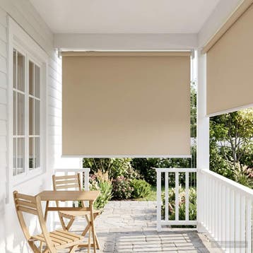 vidaXL Buitenrolgordijn UV-bescherming Beige 85 x 140 cm (B, Verzenden, Nieuw, Beige