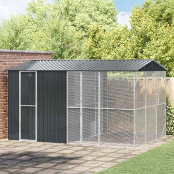 vidaXL Vogelkooi Antraciet 430 x 310 x 247 cm Gegalvaniseerd, Verzenden, Nieuw