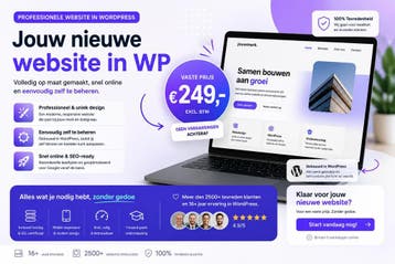 Wordpress Website laten maken? Vanaf €249 | Wij regelen het!, Diensten en Vakmensen, Webdesigners en Hosting, Webdesign