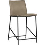 Leren barkruk laag Favor - Granada Taupe (taupe/bruin) -, Huis en Inrichting, Barkrukken, 60 tot 90 cm, Nieuw, Leer, Ophalen of Verzenden