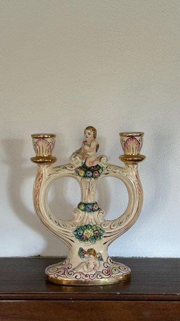 Kaarsenhouder - Porselein - Capodimonte candelabra