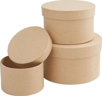 Bloemendoos Rond Bruin set 3 maten, Ophalen of Verzenden, Nieuw