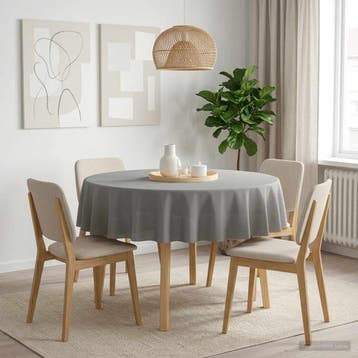 vidaXL Tafelkleed 5 st Rond Lichtgrijs Ø 160 cm Polyester, Verzenden, Nieuw