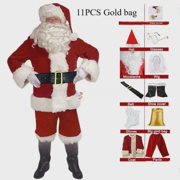 Luxe Gouden Fluweel Santa Claus Kostuum voor Heren - Perfect, Verzenden, Nieuw