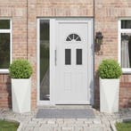 vidaXL Plantenbak 2 pcs Wit 40 x 40 x 75 cm Staal, Verzenden, Minder dan 60 cm, Nieuw, Metaal