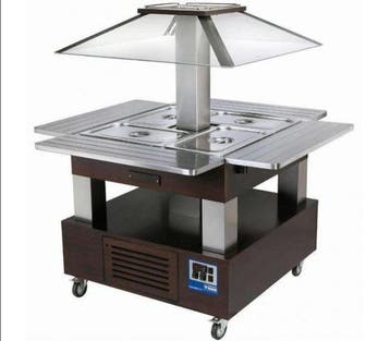Bain Marie Eiland Buffet 4 x 1/1 GN Wenge | Warmhoud, Verzenden, Nieuw in verpakking