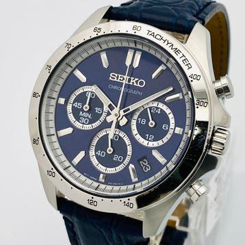 Seiko - Chronograph Dark Blue Dial 100m. Date Tachymeter -