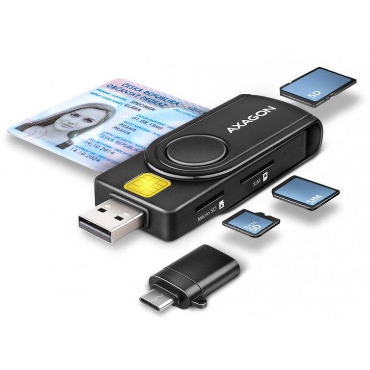 Axagon CRE-SMP2A USB Smart Card & SD/microSD/SIM, Audio, Tv en Foto, Fotografie | Geheugenkaarten, Verzenden