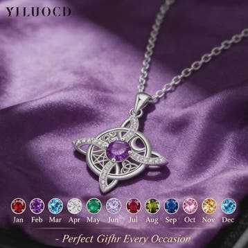 Mystieke Wicca Knoop Ketting met Kristal en Geboortesteen -, Verzenden, Nieuw