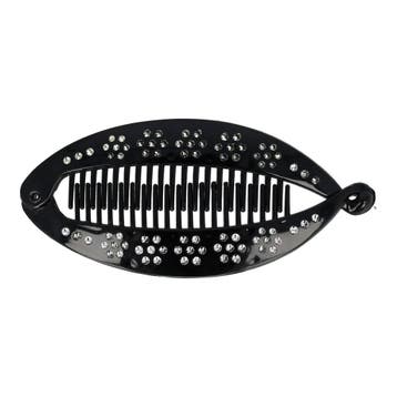 Haarspeld Bananenklem 14cm - Staartklem - Glitter Steentjes, Nieuw