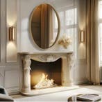 Ovale Gouden Badkamerspiegel met Metalen Frame en Decoratief, Huis en Inrichting, Badkamer | Badkamermeubels, Verzenden, Nieuw