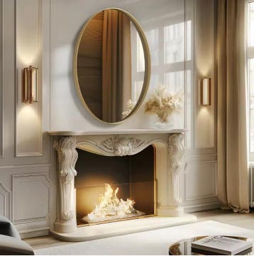 Ovale Gouden Badkamerspiegel met Metalen Frame en Decoratief, Verzenden, Nieuw
