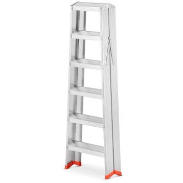 Huishoudtrap 2x6 treden | Aluminium | Nieuw | OP=OP, Nieuw, Ophalen of Verzenden, Ladder, Opvouwbaar of Inschuifbaar