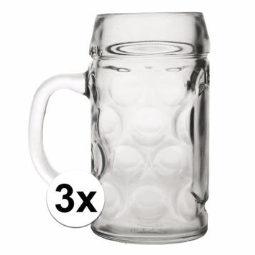 Bierpullen 0,5 liter 3 stuks - Bierfeest/Oktoberfest, Ophalen of Verzenden, Nieuw