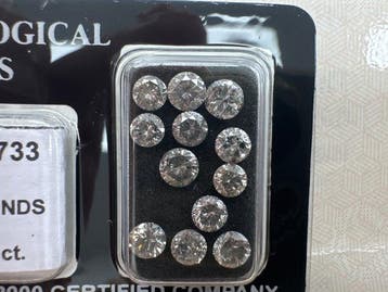 Zonder minimumprijs - 12 pcs Diamant (Natuurlijk) - 3.17 ct, Nieuw